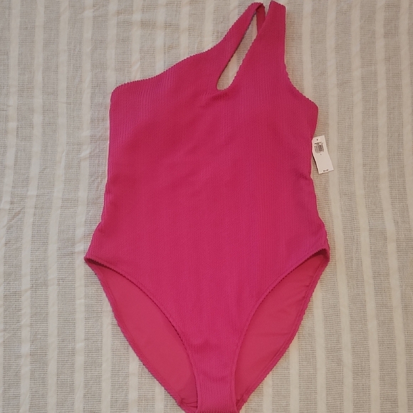Old Navy Pink One-Shoulder One Piece Swimsuit - Picture 1 of 5